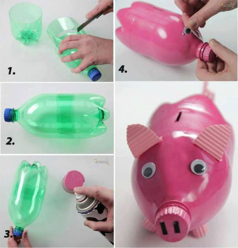 Hacer mi propia hucha con botellas Hacer mi propia hucha con botellas